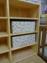 遊び棚： ボックスごと棚に入れて整理整頓！これなら子どもたちにもお手伝いしてもらえます。